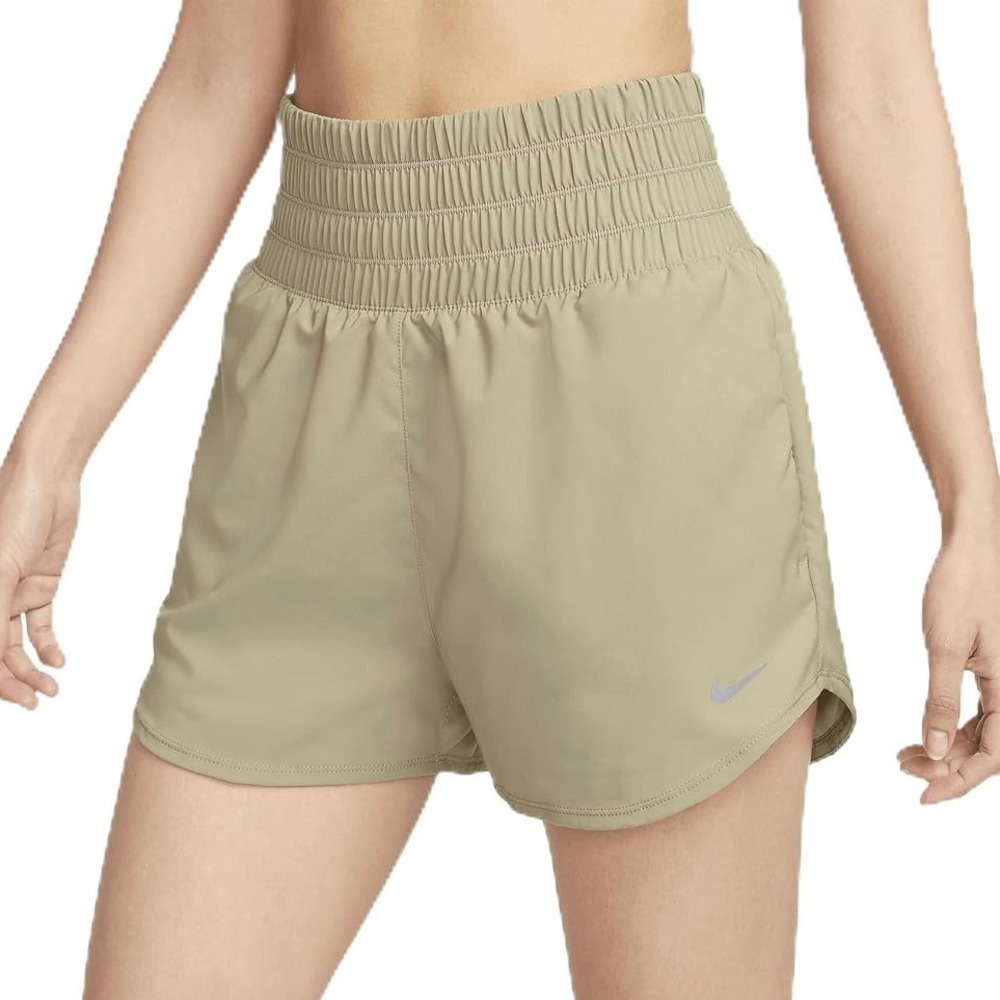 Nike‎ Women's Dri-Fit Ultra High Waisted 3" Brief-Lined Shorts, Neutral Olive - Picture 2 of 5